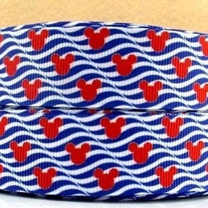 Disney Cruise Line Ribbon 1 "und 1,5" High Quality Ripsband Schüttgut Kreuzfahrtschiff Boot Mickey Mouse Ribbon