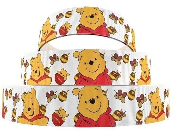 Disney's Winnie the Pooh Ribbon 1, 1.5 and 2 High Quality Grosgrain  Ribbon By The Yard | Honey Bees Hair Bows Lanyards and More