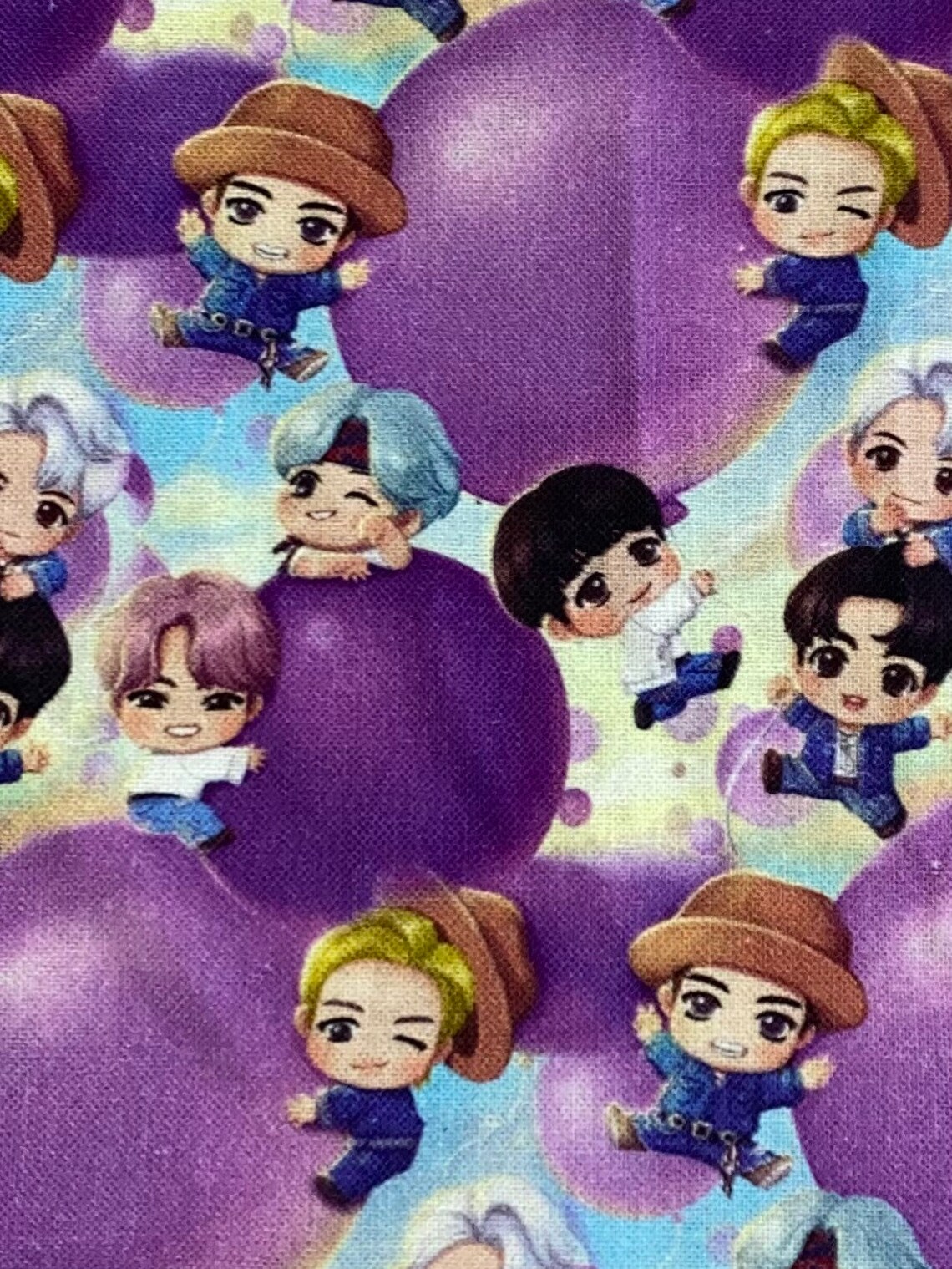 BTS Fabric 100 Cotton Fabric by the Yard KPOP BT21 Fabric Etsy