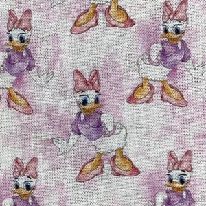 Disney Daisy Duck Fabric 100% Cotton Fabric Fat Quarters Fat Eighths Tumbler Cuts Donald Duck Girlfriend