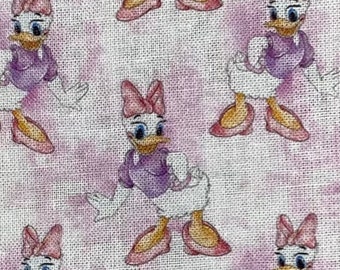 18x10" Disney Daisy Duck Fabric 100% Cotton Fabric Remnant Donald Duck Girlfriend