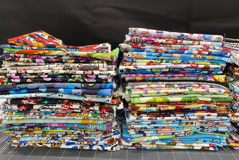 Disney Fat Quarter Fabric Bundle 100 Cotton Fabric Quilting Etsy
