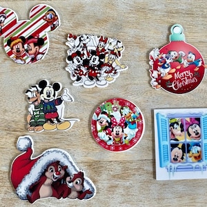 Disney Christmas Resin | Flat Back Planar Resin | Fab Five Classics Mickey Mouse Chip and Dale Donald Duck Minnie Mouse Resins Complete SET
