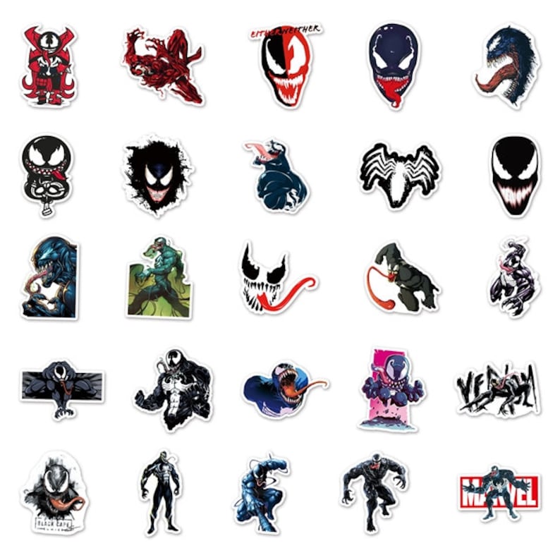 Venom Sticker Round Venom Stickers Pack | High Quality Water Resistant Stickers | Gargan ...
