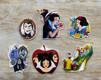 Resinas Blancanieves con base plana / Resinas Reina Malvada Siete Enanitos / Perfectas para decorar