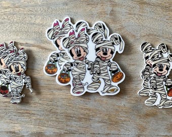 Disney Halloween Planar Harz flache Rückseiten | Mickey Mouse & Minnie Mouse Mummies Mumie Halloween Harze Perfekt zum Verschönern
