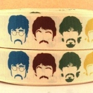 Fita de gorgorão de alta qualidade dos Beatles de 3/8" e 7/8" por metro, banda de rock musical John Lennon Paul McCartney Ringo George Ringo Starr