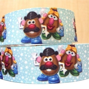 Cinta de Disney Mrs. & Mr. Potato Head de 1 pulgada de alta calidad, cinta de grogrén cortada a medida, cinta de Toy Story, juguetes animados