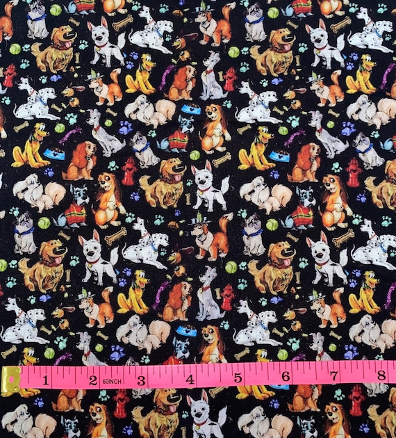 Disney Dogs Dug Bolt Tramp Fabric Quarter - Collage Nana Cotton and Pluto Fat 100% More Etsy Bolt Dalmatians Fabric Copper Tumbler Lady Pluto Cut Singapore