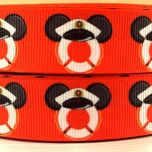 Disney Cruise Line Ribbon 7/8 ""Hochwertiges Ripsband Schüttgut Kreuzfahrtschiff Boot Sailor Mickey Mouse Ribbon"