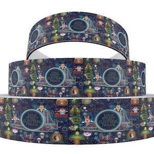 Disney Main Street elektrisch paradelint 1,5" en 2" hoogwaardig grosgrain lint op maat gesneden nachtparade Mickey Minnie Mouse-licht
