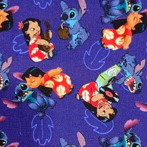 Disney LIlo & Stitch Fabric 100% Cotton Fabric Fat Quarters Fat Eighths Tumbler Cut Lilo Fabric