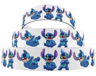 Disney Lilo and Stitch Ribbon 1", 1.5" and 2" High Quality Grosgrain Ribbon By The Yard | Hair Bows Scrapbooking Wreaths Bookmark More