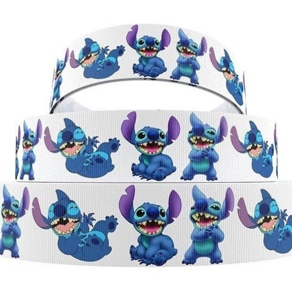 Disney Lilo and Stitch Ribbon 1", 1.5" and 2" High Quality Grosgrain Ribbon By The Yard | Hair Bows Scrapbooking Wreaths Bookmark More