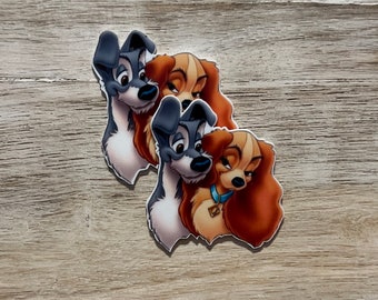 Lady and the Tramp Resins | Planar Resin Flat Back | Cute Disney Dogs Resins | Perfect for Embellishing any Project