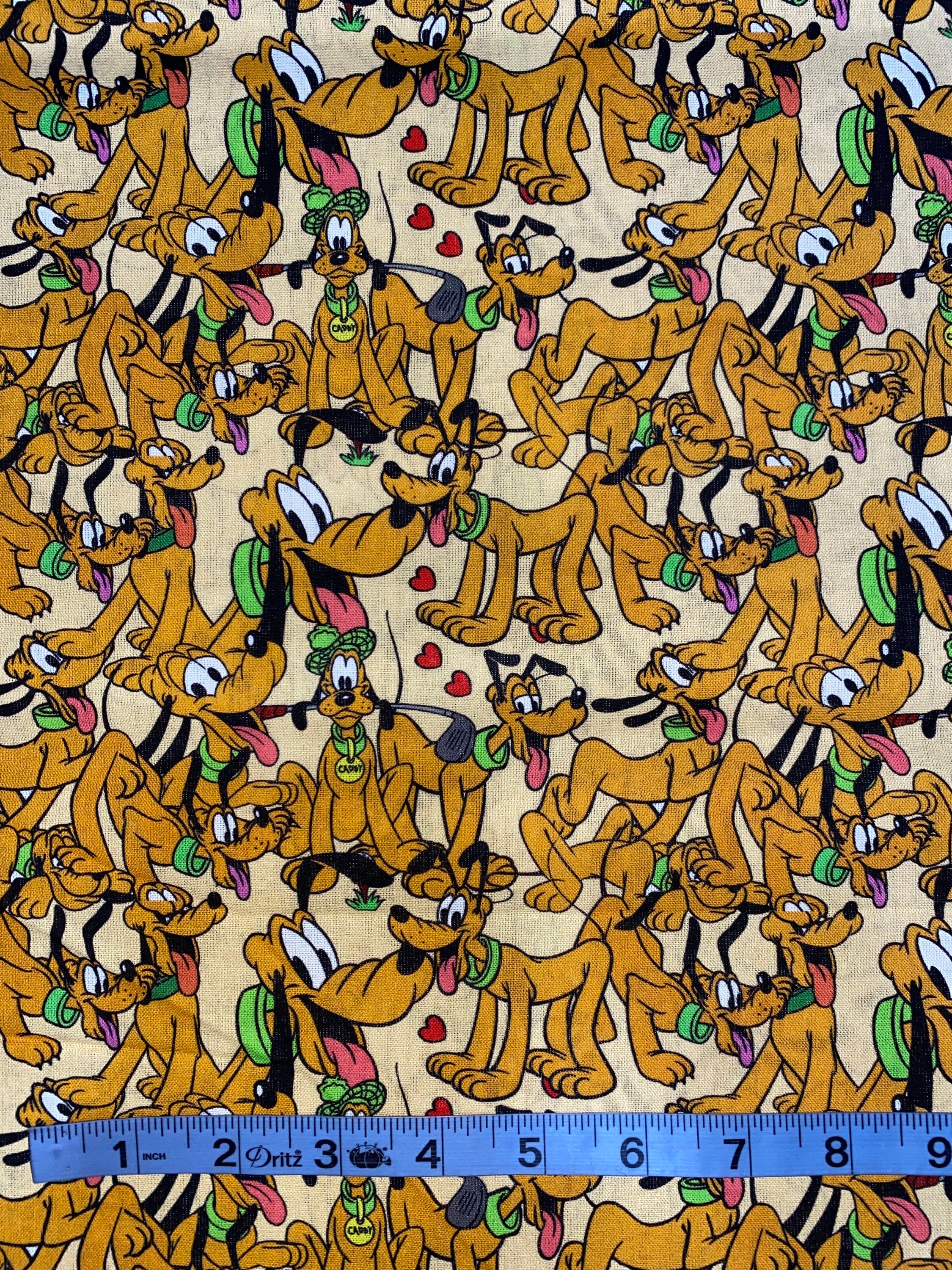 100% Cotton Woven Fabric Disney Winnie the Pooh Halloween Pumpkin 1/4 Yard  9x56