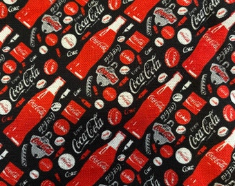 Koks-Stoff 100% Baumwolle Stoff Coca-Cola Fat Quarters Eighths Becher geschnitten Coca Cola Stoff Vintage Cola Flaschen inspiriert Soda