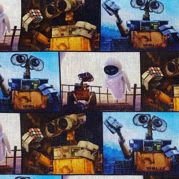 Disney Wall-E Fabric 100% Cotton Fabric Tumbler Fat Quarter Disney Eve Robot Fabric