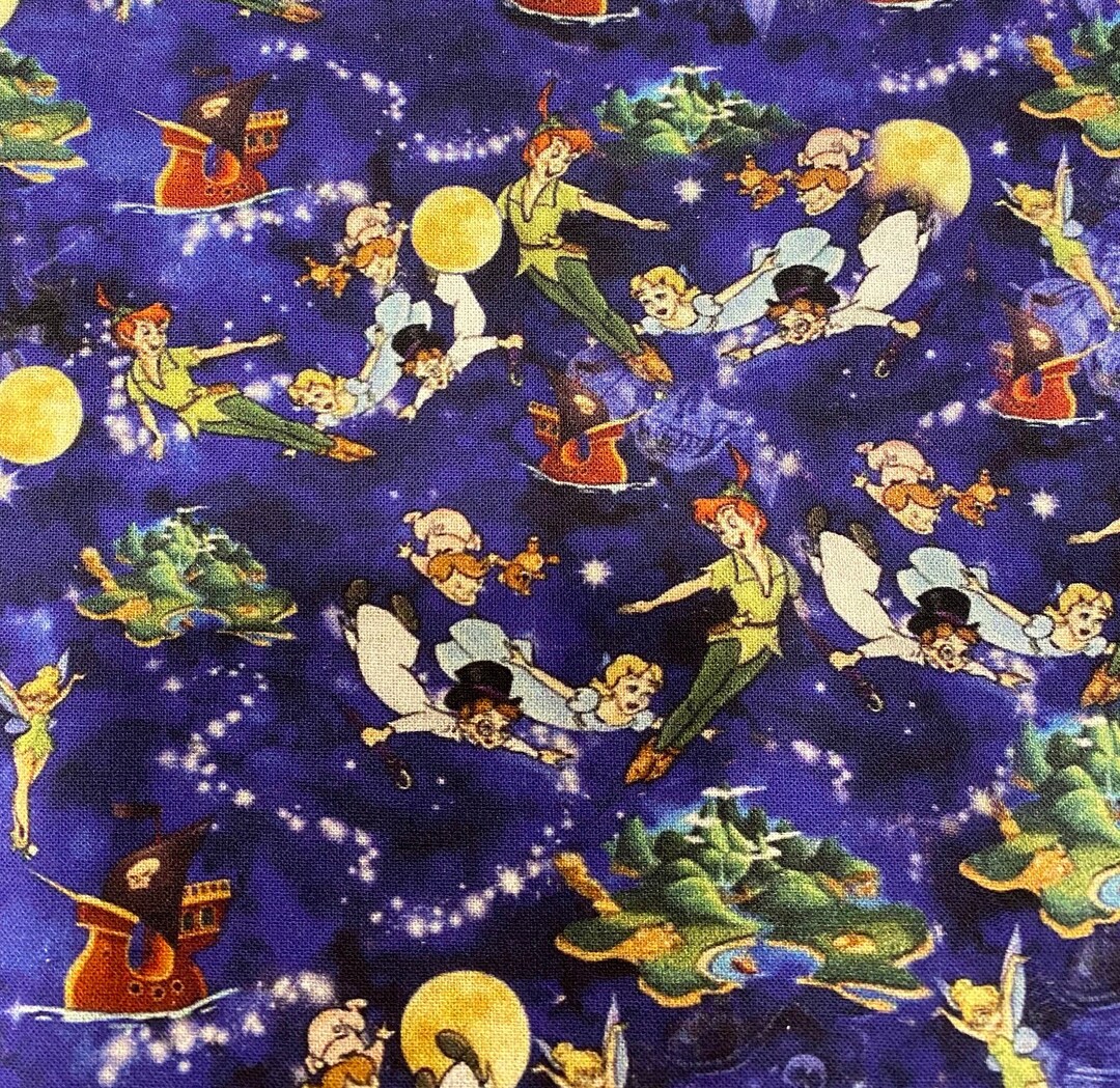 Disney Peter Pan Fabric 100 Cotton Fabric Disney Fat Quarter Tumbler