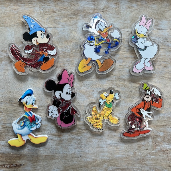 Mickey Mouse and Friends Shakers | Flat Back Planar Resin Hair Bow Center Embellishment Cabochon scrapbooking Donald Duck Minnie Goofy Pluto