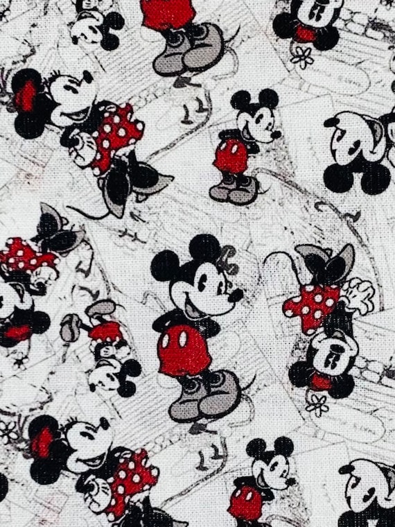 Mickey Mouse Minnie Mouse Fabric 100 Cotton Fabric by the Etsy