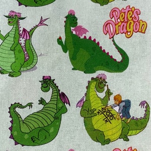 Disney Pete’s Dragon Fabric 100% Cotton Fabric by the Yard Elliot Green Dragon Movie Film