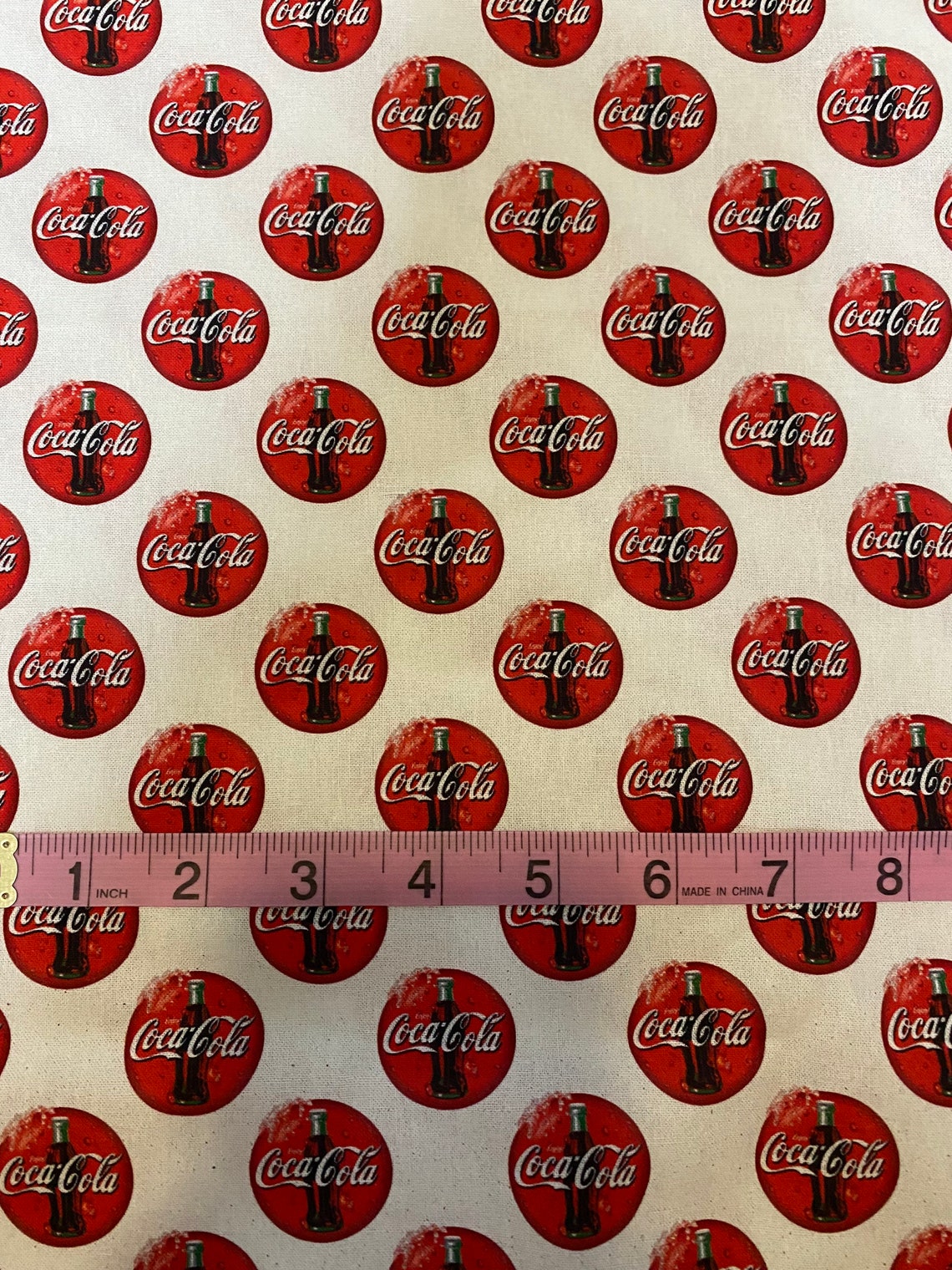 Coke Coca Cola 100 Cotton Fabric by the Yard Etsy