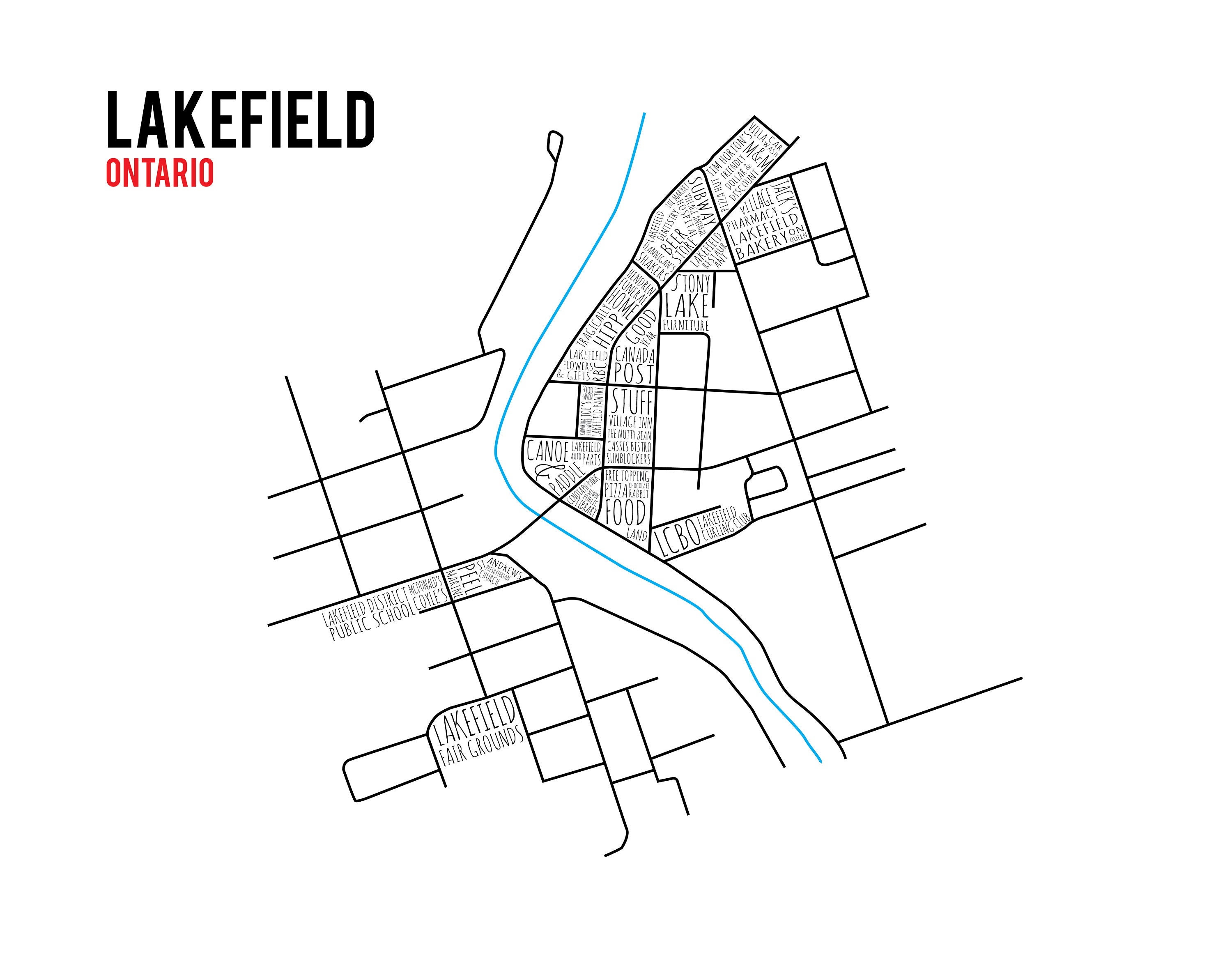 Lakefield Ontario Sights Map Digital Download Etsy