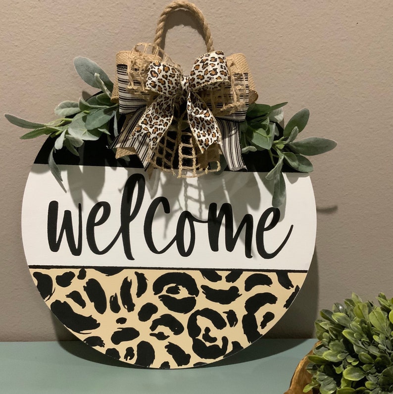 LEOPARD print Cheetah print Door hanger Round door Etsy
