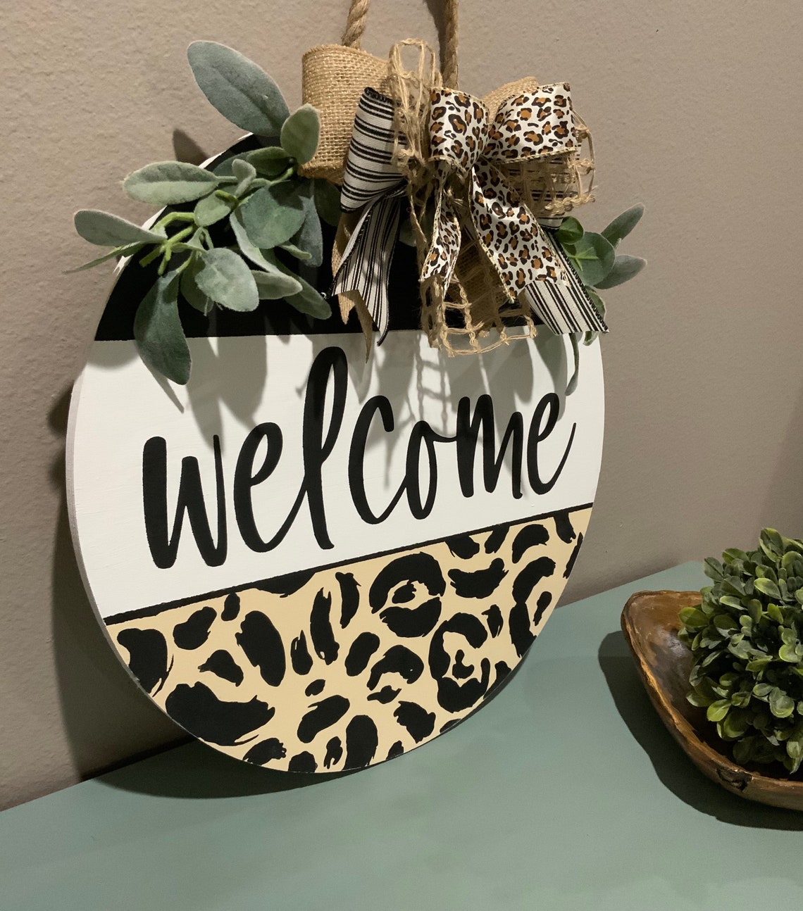 LEOPARD print Cheetah print Door hanger Round door Etsy