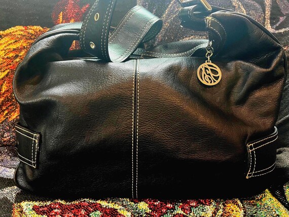 Franco Sarto Black Leather Shoulder Bag Etsy