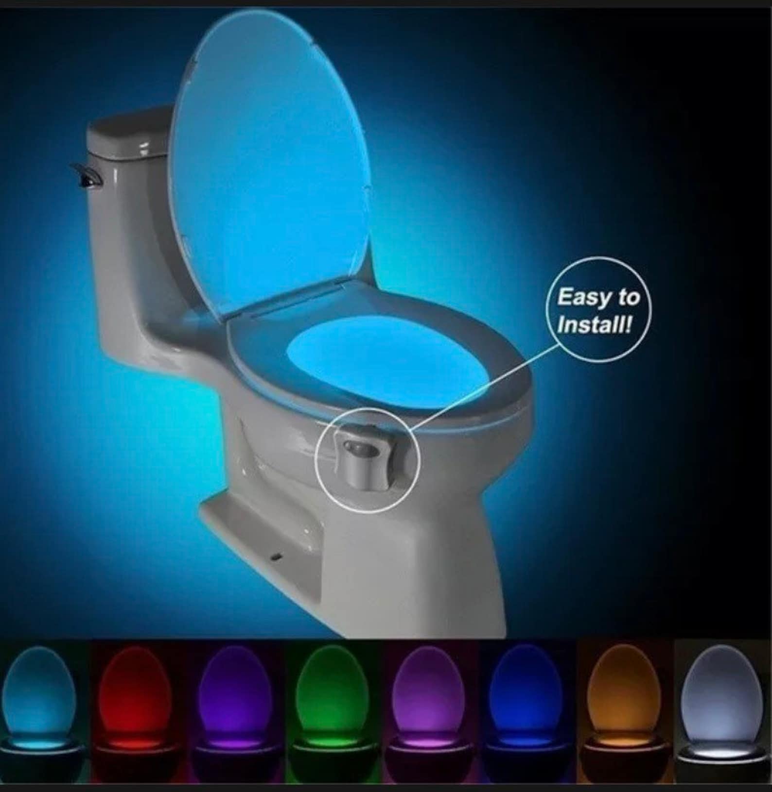 LED Toilet Bathroom Night Light 8 Colour Changing Motion Etsy