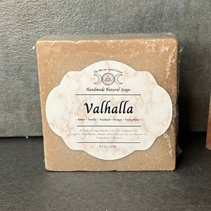 Jabón hecho a mano, valhalla, jabón artesanal, jabón natural, jabón vegano, jabón casero, intención mágica, barra de 4.5oz