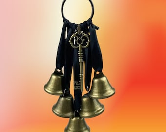 Hecate, Hecate Key, Witch Bells, Protection, Hekate, Witchcraft, Wiccan Gift, Black Silk, protection bells, Key Witch Bells, Pagan Gift