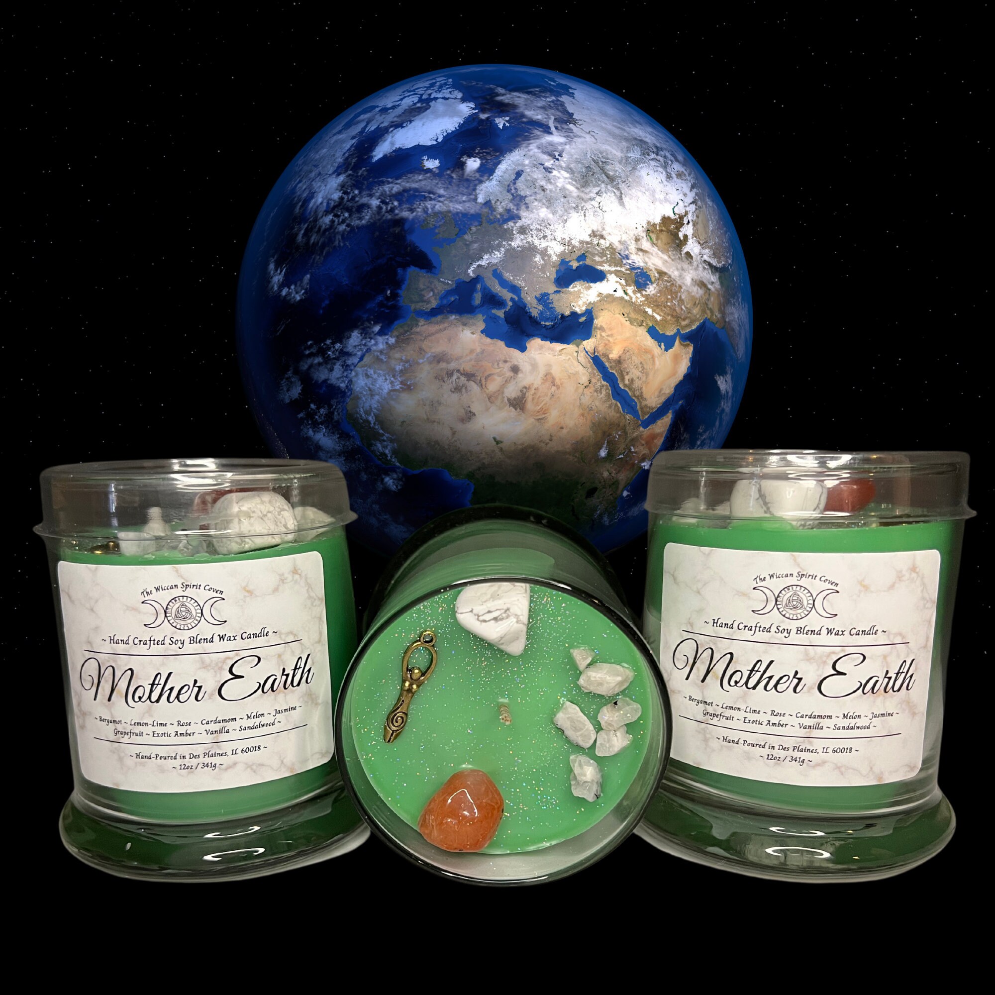 Wiccan Candle Mother Earth Candle Gaia Mother Nature Etsy