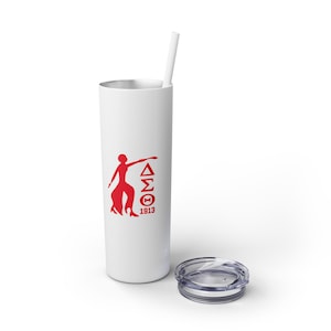 Delta Sigma Theta Sorority Fortitude Tumbler 20 oz with Straw White or Black