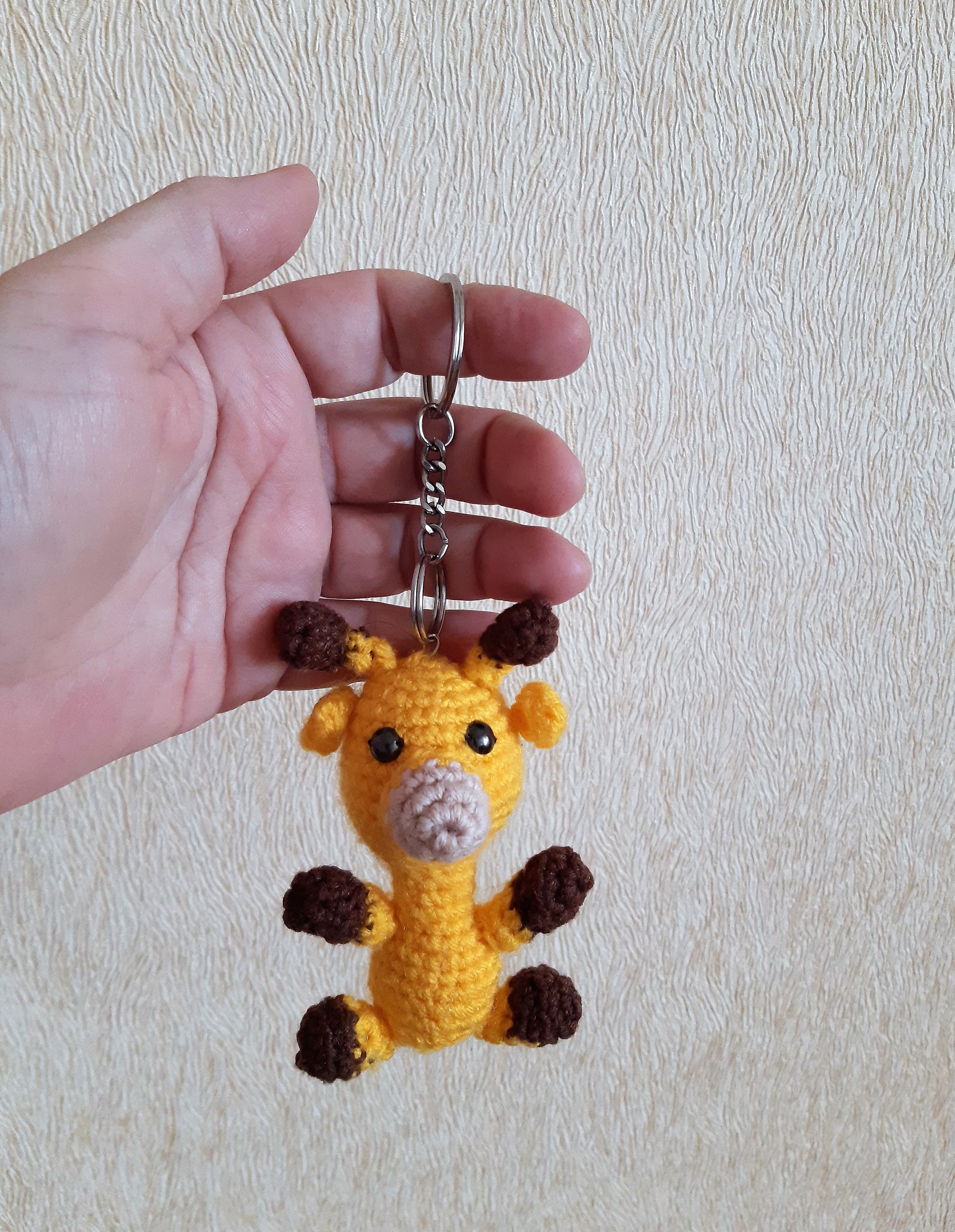 Crochet giraffe keychain keyring giraffe crochet giraffe Etsy