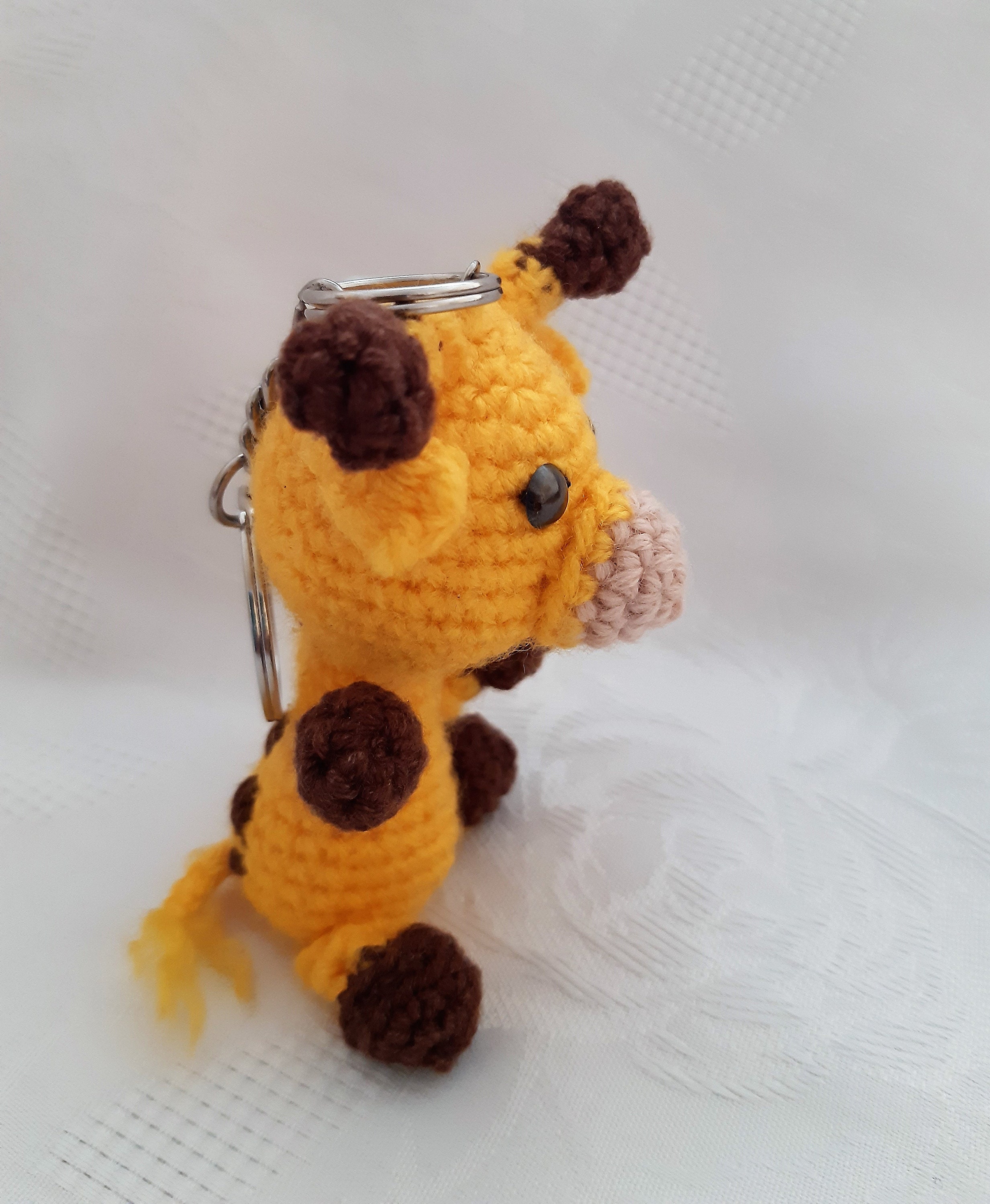 Crochet giraffe keychain keyring giraffe crochet giraffe Etsy