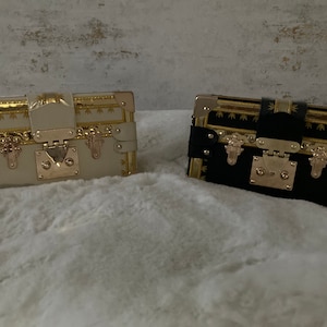 Louis Vuitton Petite Malle Vintage Silk Scarf Keychain Wristlet Bag