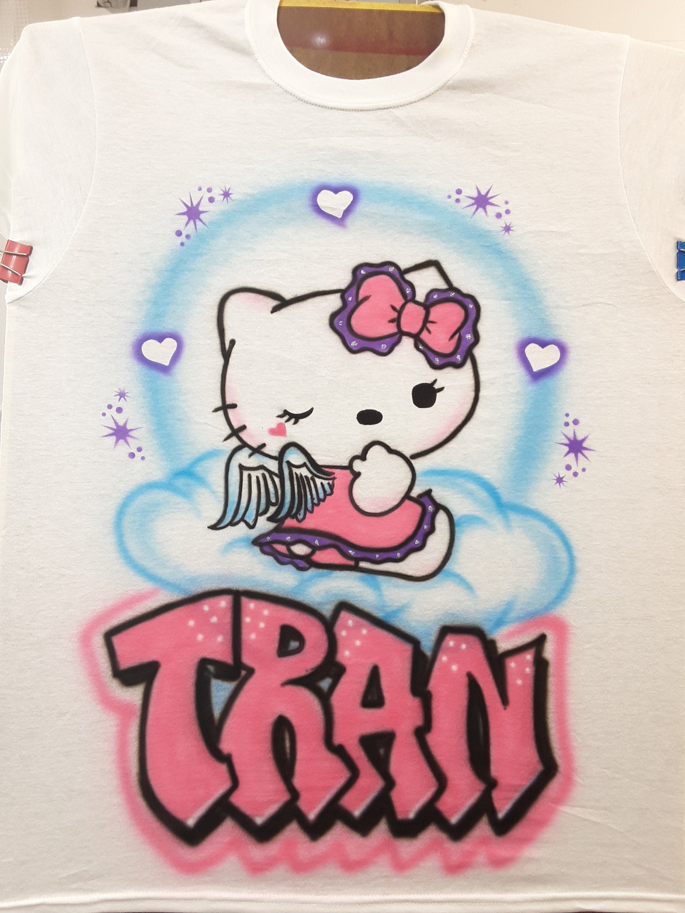 Airbrushed T-shirt Hello Kitty With 