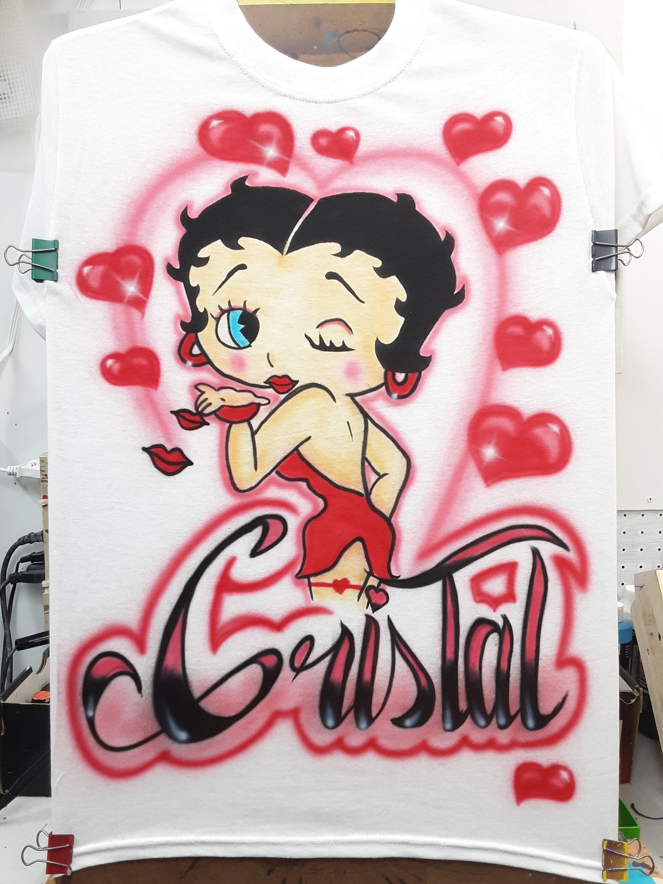 Airbrushed T-shirt Betty Boop - Etsy