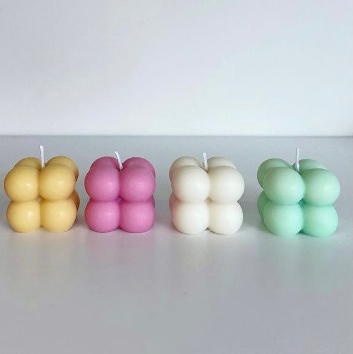 Set Of 4 Mini Bubble Candles Etsy
