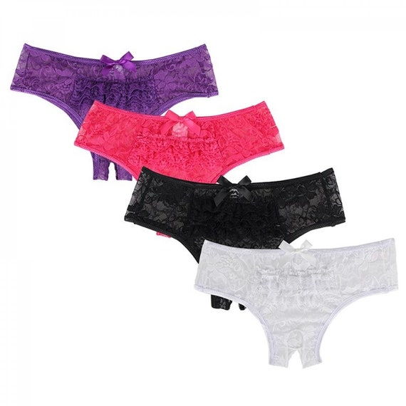 Sexy Underwear Women Lace Panties Plus Size 6XL Briefs Hot Sexy Mid-rise  Open Back Panties Female Open Crotch Intimates 