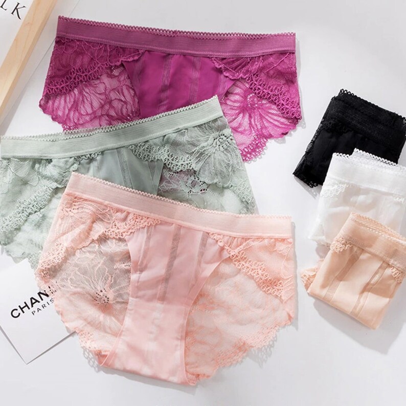 3 Pcs Set Women Cotton Panties Sexy Womens Lace Brief Lingerie Etsy