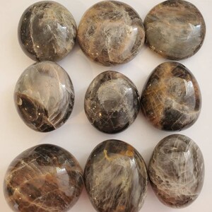 Black Moonstone Palm Stones