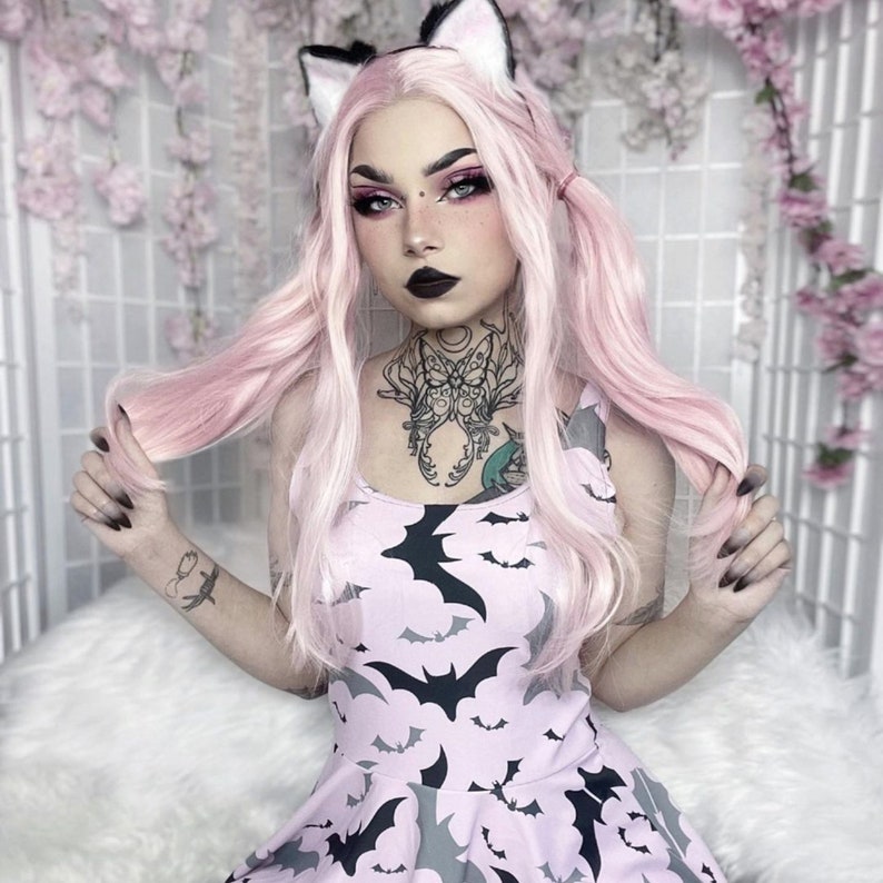 Bats & Pink Skater Dress Etsy