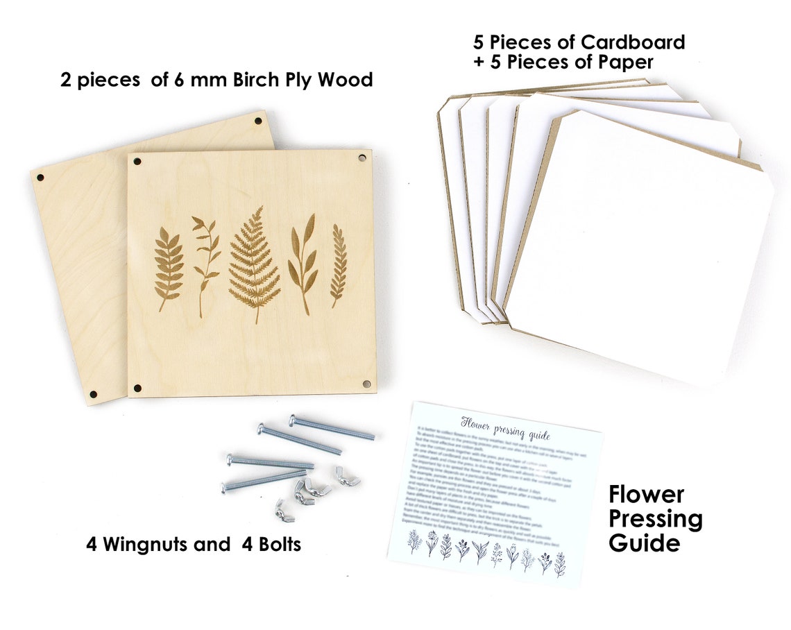 Flower Press Flower Press Kit Flower Pressing Set Pressed Etsy