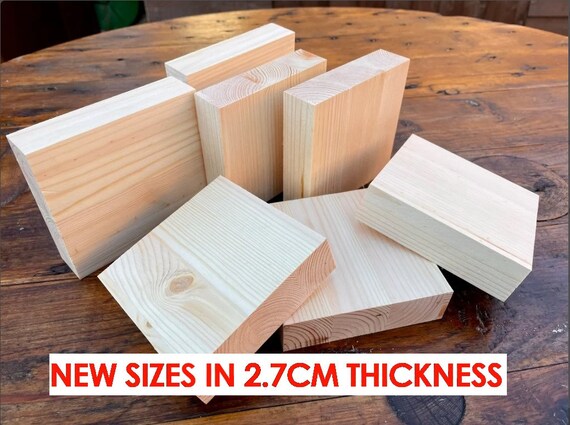 Wood Blanks for Crafting, Wood Block, 27mm Rectangle Blanks, Make Your Own,  Wooden Sign Blanks, Freestanding Point of Sale , Unpainted Wood, 