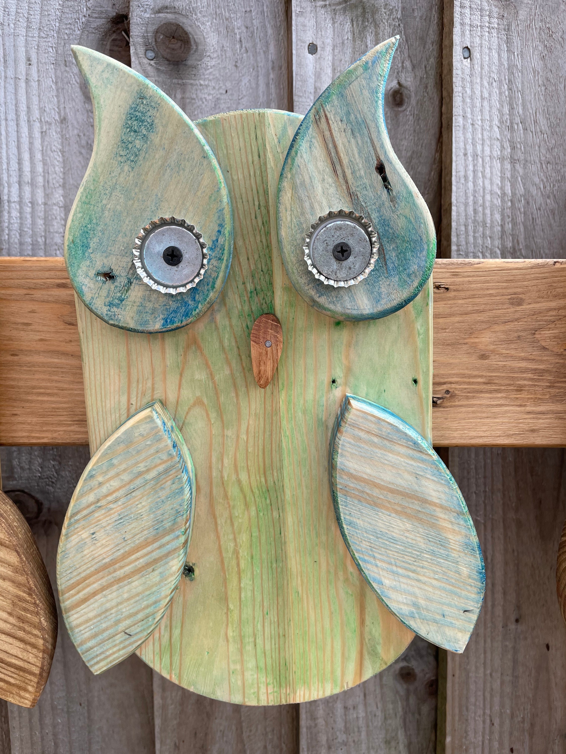 Owl Decoration / Rustic Wall Mounted Owl Ornament / Garden Etsy