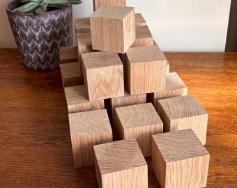 Reclaimed Wood Cubes: Oak, Pine, Walnut Crafters Blocks, Paintable Cubes,